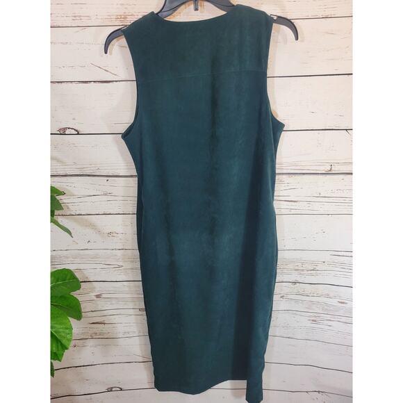 Talbots 2 Piece Suit Green Velvet Button Down Shirt & Dress Women's 6 Petite - Picture 9 of 15